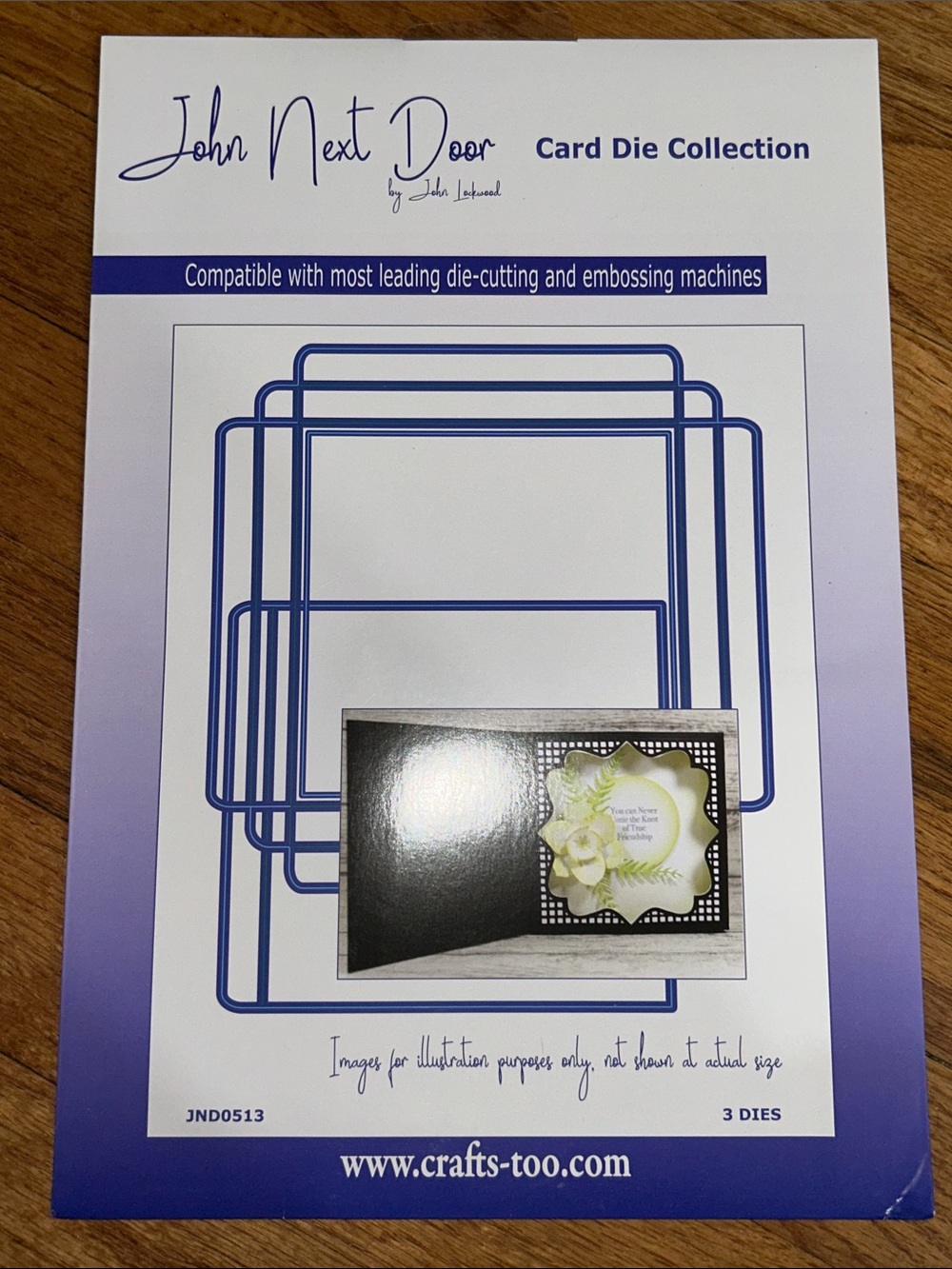 John Next Door Blue Nested Square Card Dies - 3 Piece Set Nwt